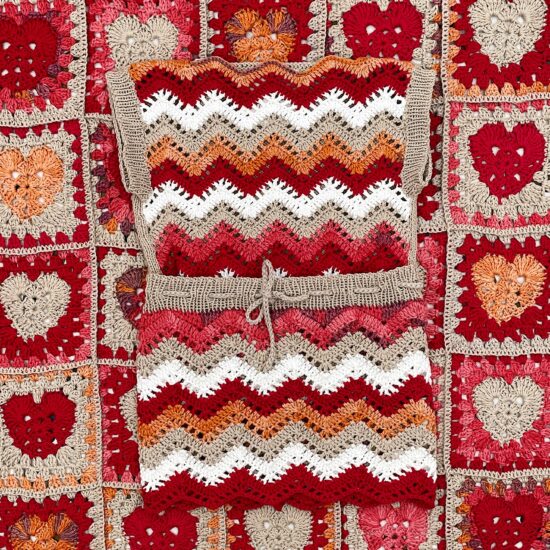 Crochet set ZIGZAG handmade of Van Beren Organic Cotton Yarn VAN BEREN