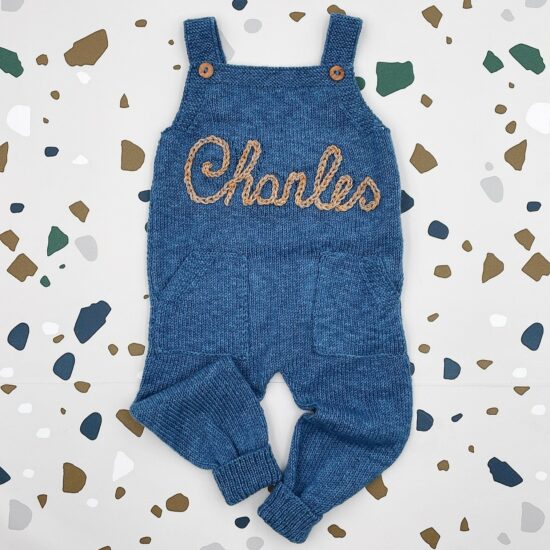 Knit dungarees MARCO personalized with first name made in Austria VAN BEREN