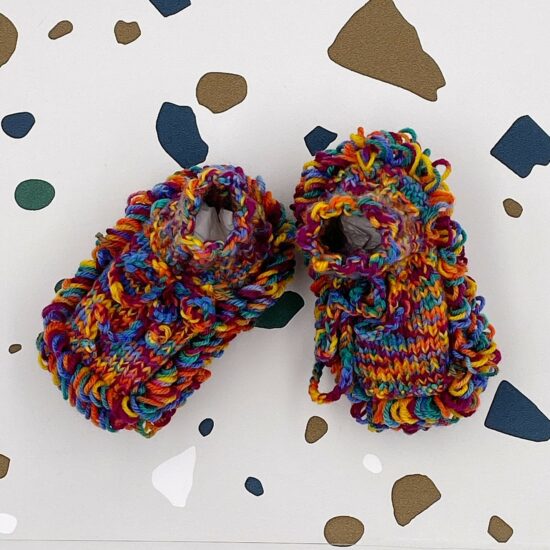 Baby FRINGE socks handknitted in Austria of virgin merino wool VAN BEREN