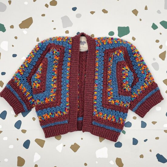 Crochet cardigan GITTA handknitted in Austria of virgin merino wool VAN BEREN