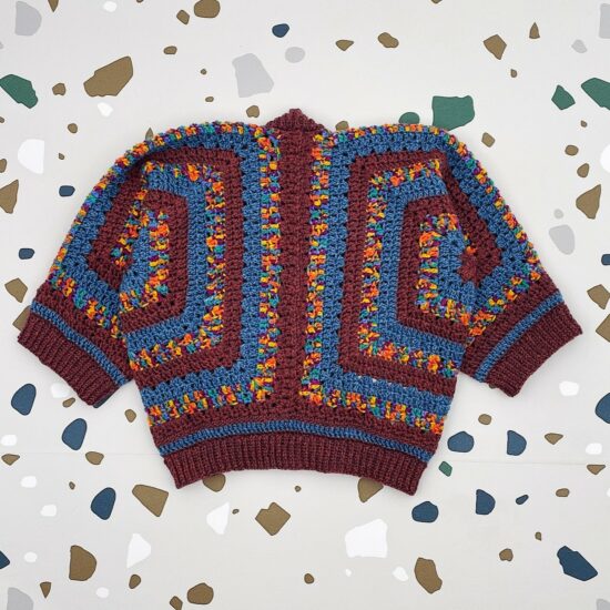 Crochet cardigan GITTA handknitted in Austria of virgin merino wool VAN BEREN